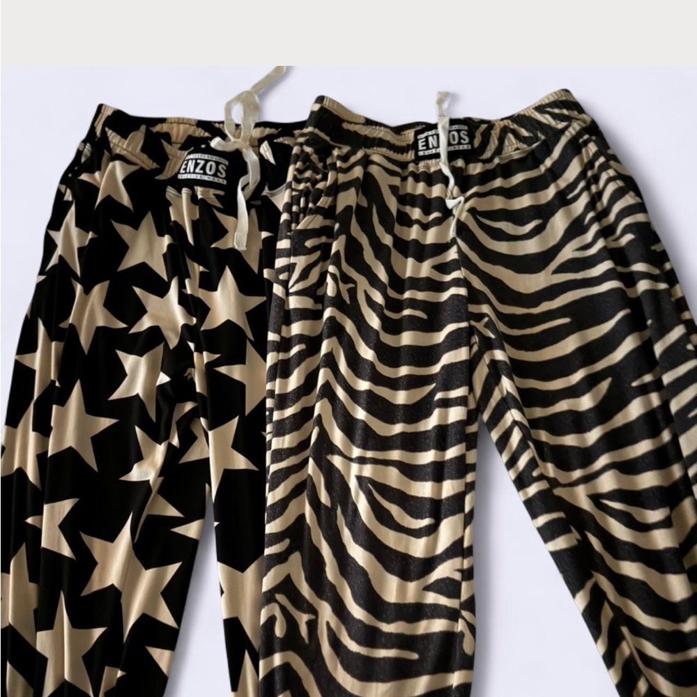 Black and Cream Star and Zebra Print Joggers